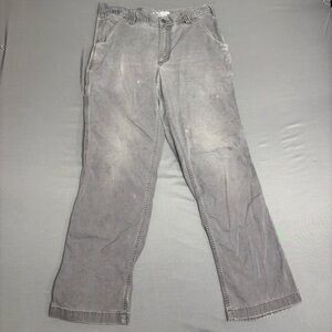 Carhartt Pants Mens 34x32 Rugged Flex Gray Relaxed Fit Canvas Work BN2291-M